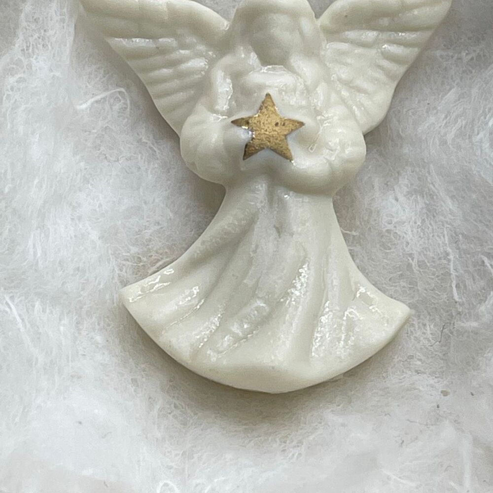 Vintage Lenox holiday Angel pin with original packaging.